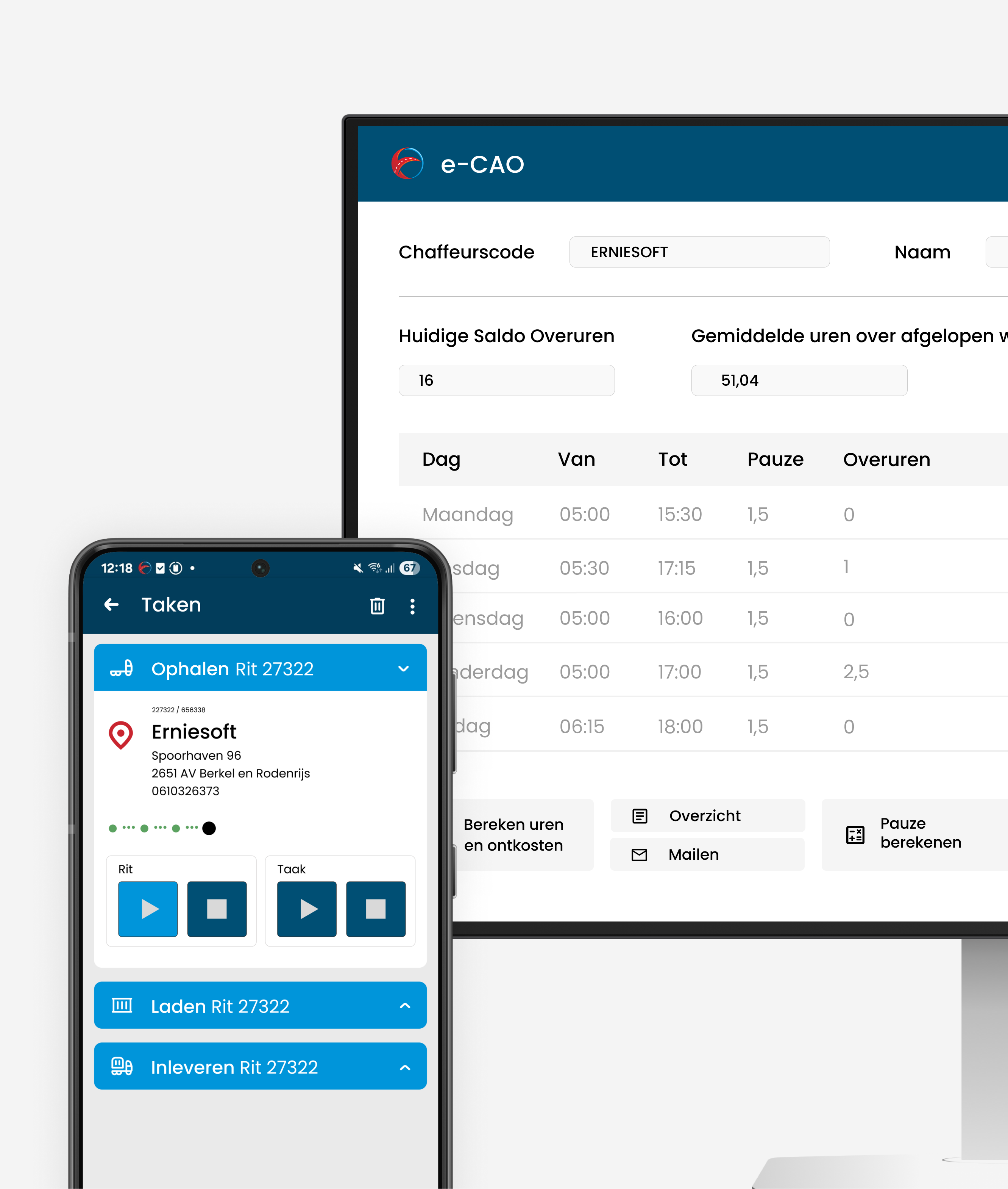 Erniesoft Boordcomputer app